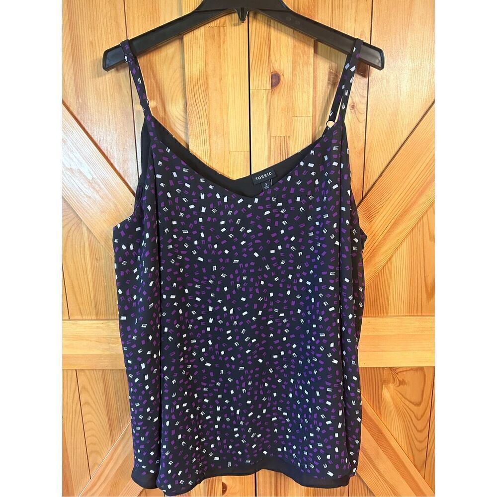 Torrid Sophie Swing Confetti Print Chiffon Tank Size 3/3X nwt (3972)
